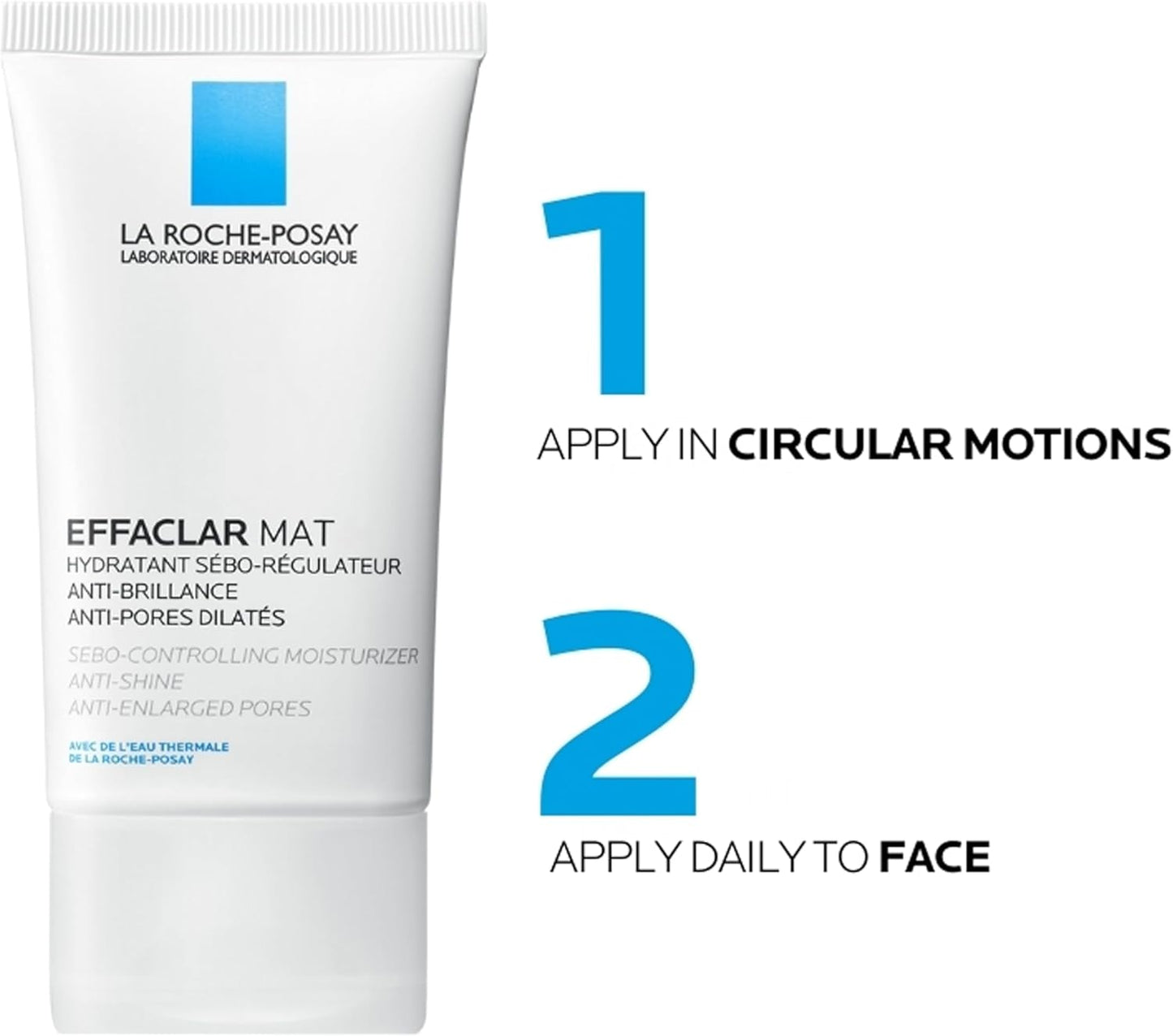La Roche-Posay Anti-Acne Moisturiser, Anti-Shine, Anti-Enlarged Pores, Sebo-Controling Moisturiser, Effaclar Mat, 40Ml