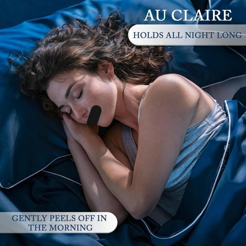 30 Pcs Sleep Mouth Tape – Gentle Black Strips for Snore Reduction, Improve Nasal Breathing, Comfortable Adhesive for Night Use, Sports Recovery Sleep Aid