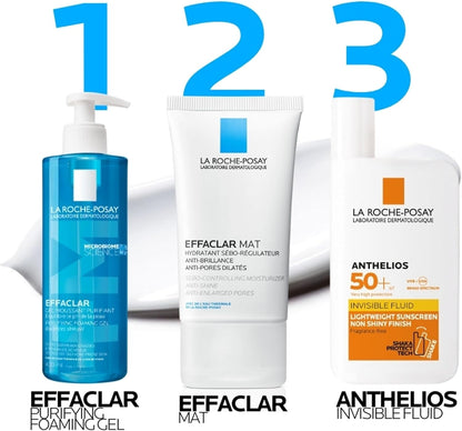 La Roche-Posay Anti-Acne Moisturiser, Anti-Shine, Anti-Enlarged Pores, Sebo-Controling Moisturiser, Effaclar Mat, 40Ml