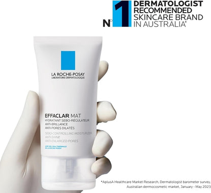 La Roche-Posay Anti-Acne Moisturiser, Anti-Shine, Anti-Enlarged Pores, Sebo-Controling Moisturiser, Effaclar Mat, 40Ml