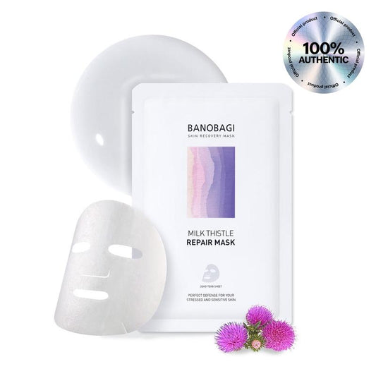 BANOBAGI Milk Thistle Repair Mask Face - Official Product Moisturizing Face Maskcopper Tri-Peptide & Burdock Root Extract (10 Sheets, 1.01 Fl Oz)